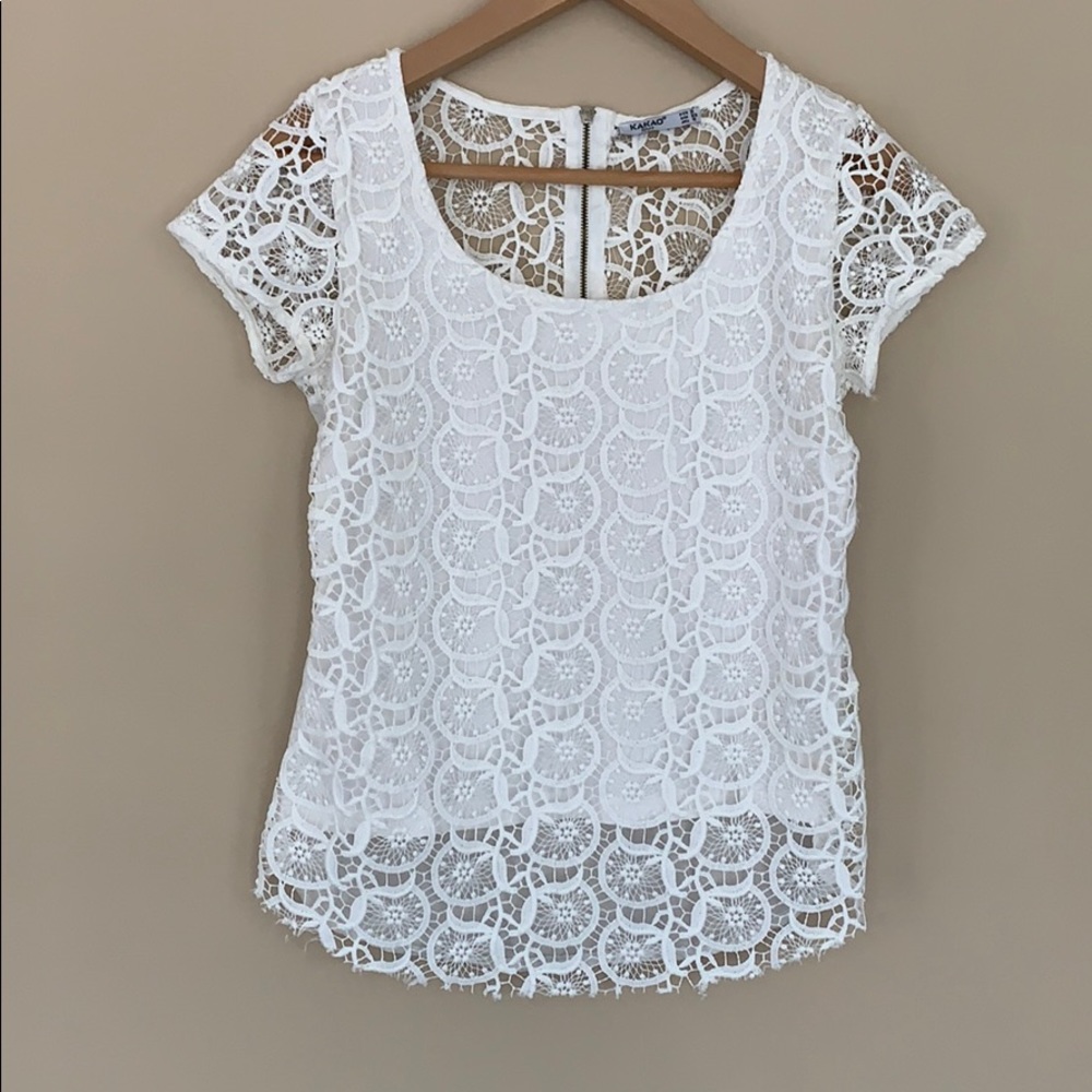 White Crochet Top